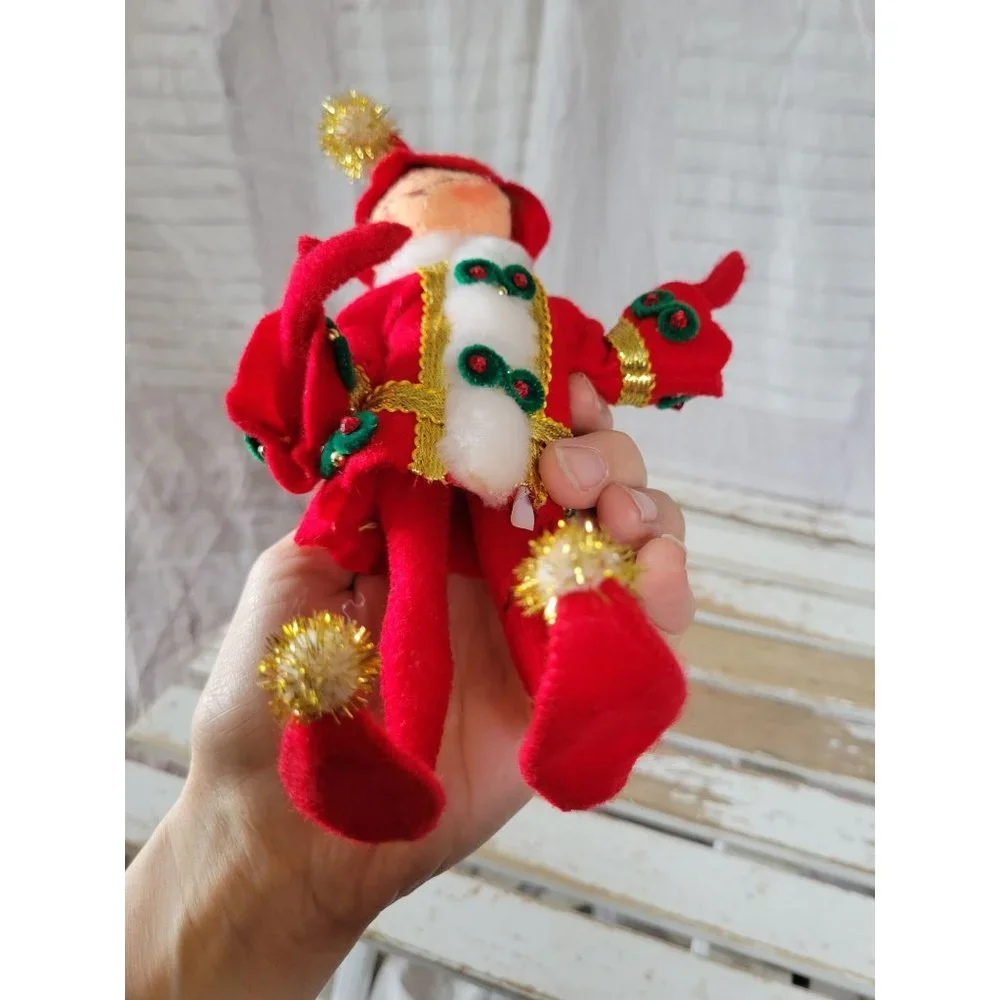 Annalee pixie red elf gold 2008‎ Xmas decor